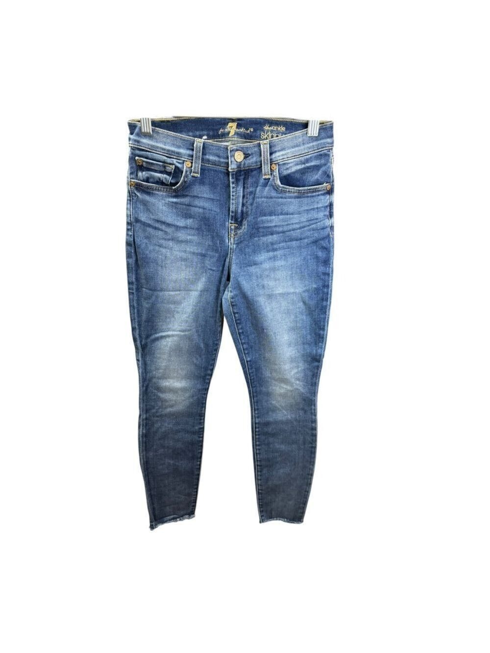 Women's 7 For All Mankind Blue The Ankle Skinny Jeans Size 26